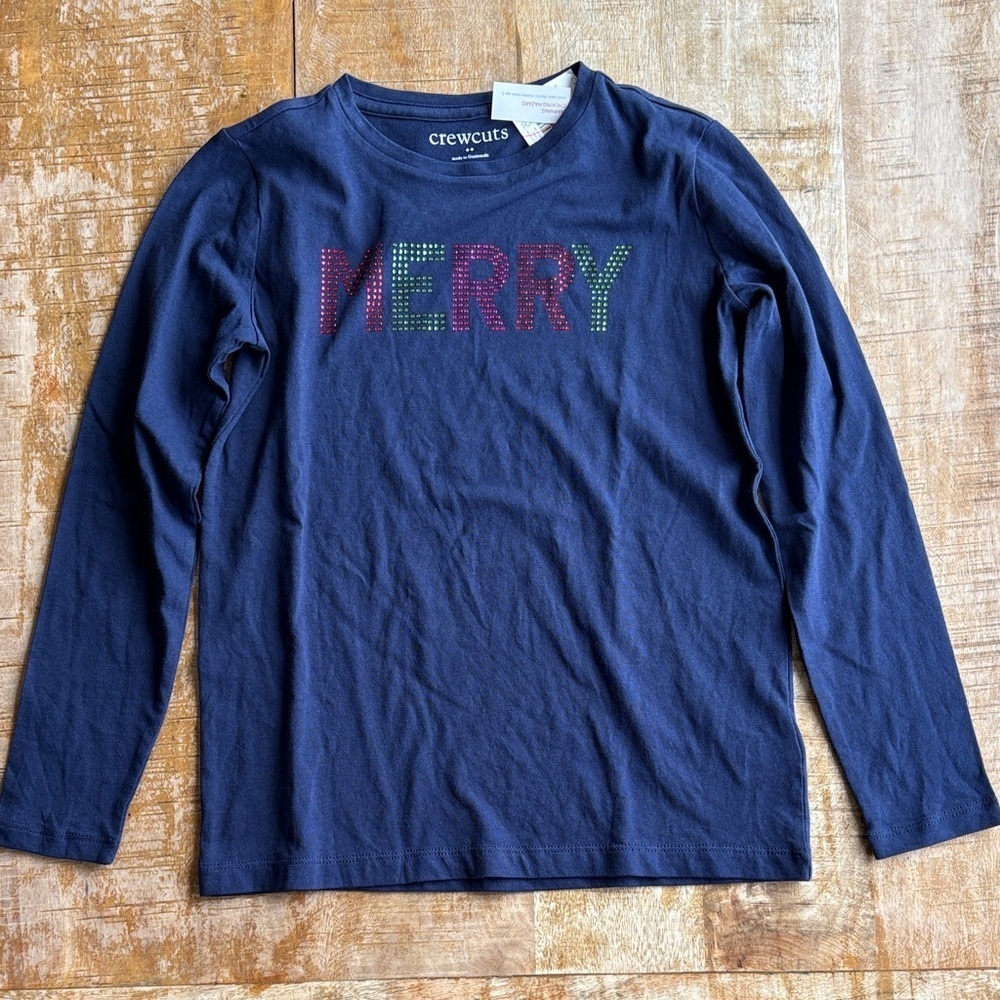 NWT Crewcuts Girls Holiday Tee M(8-9)